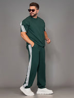 Buy1 Get1 free Men's Premium Cotton Twin Stripe Co-Ord Set