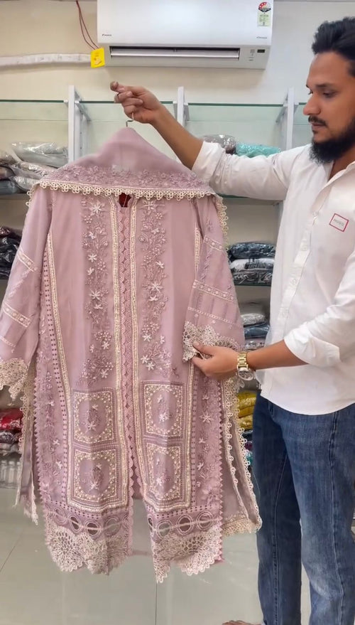 Luxury Embroidered Organza 3-Piece Suit