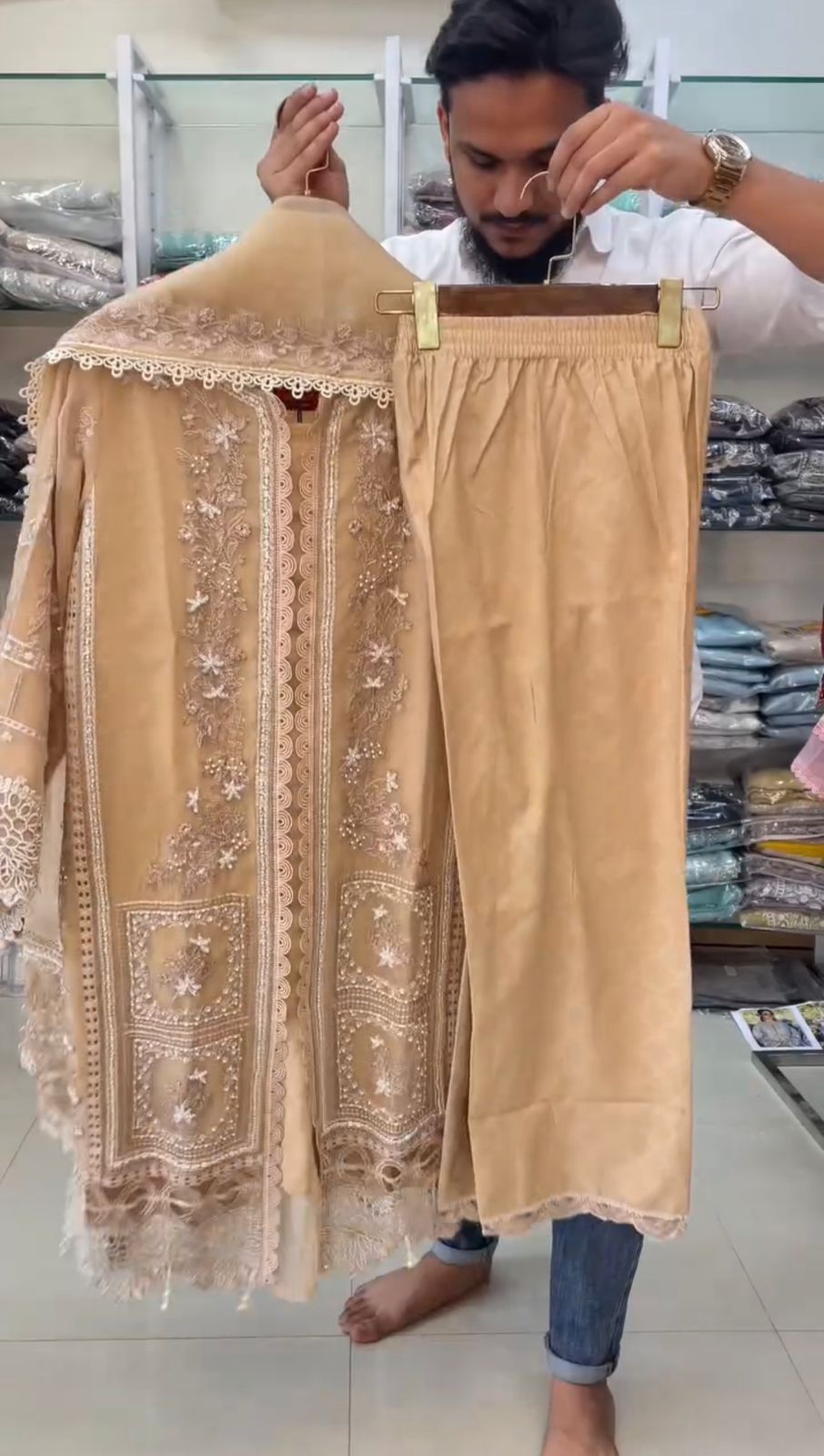 Luxury Embroidered Organza 3-Piece Suit