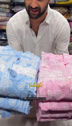 Buy1 Get1 Free Mulmul Schiffli Embroidered 2-Piece Suit