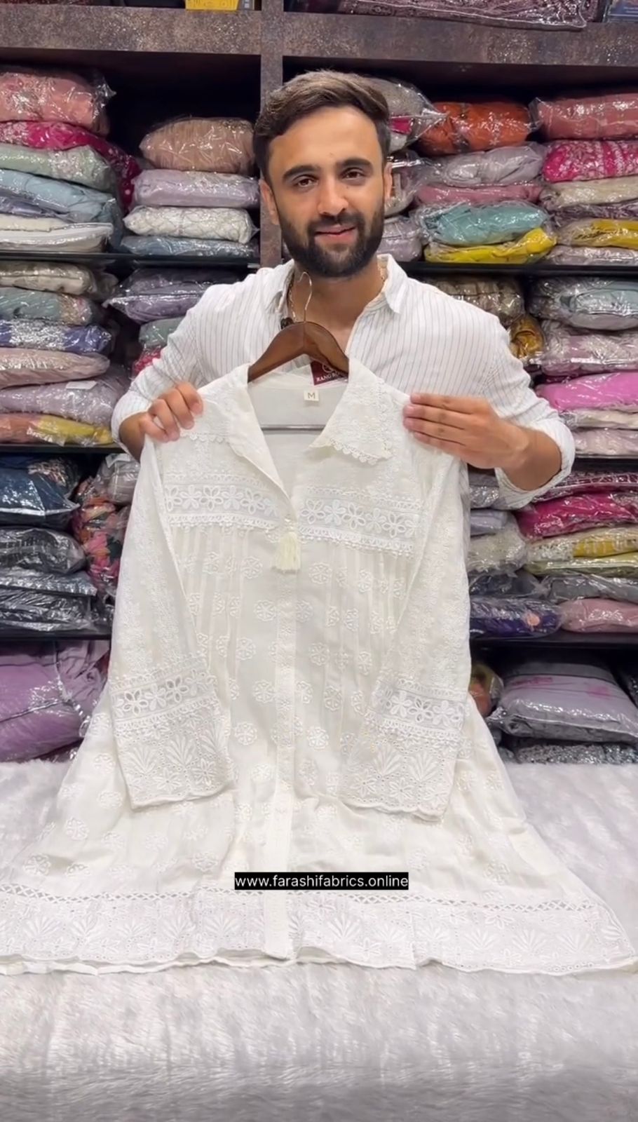 Buy1 Get1 Free Mulmul Schiffli Embroidered 2-Piece Suit