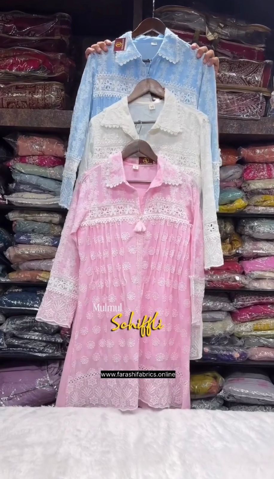 Buy1 Get1 Free Mulmul Schiffli Embroidered 2-Piece Suit