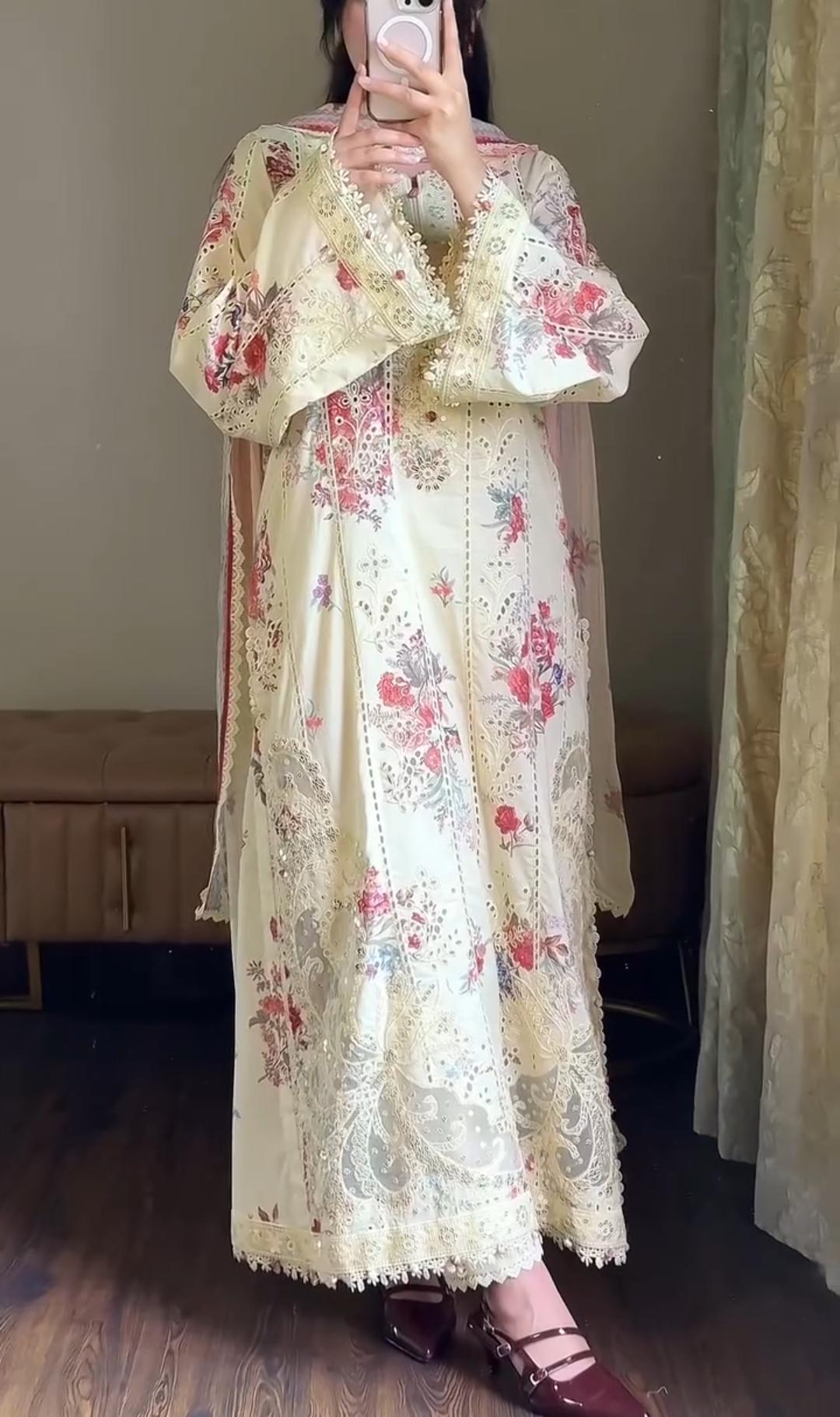 Embroidered 3 Piece Suit  Summer Collection