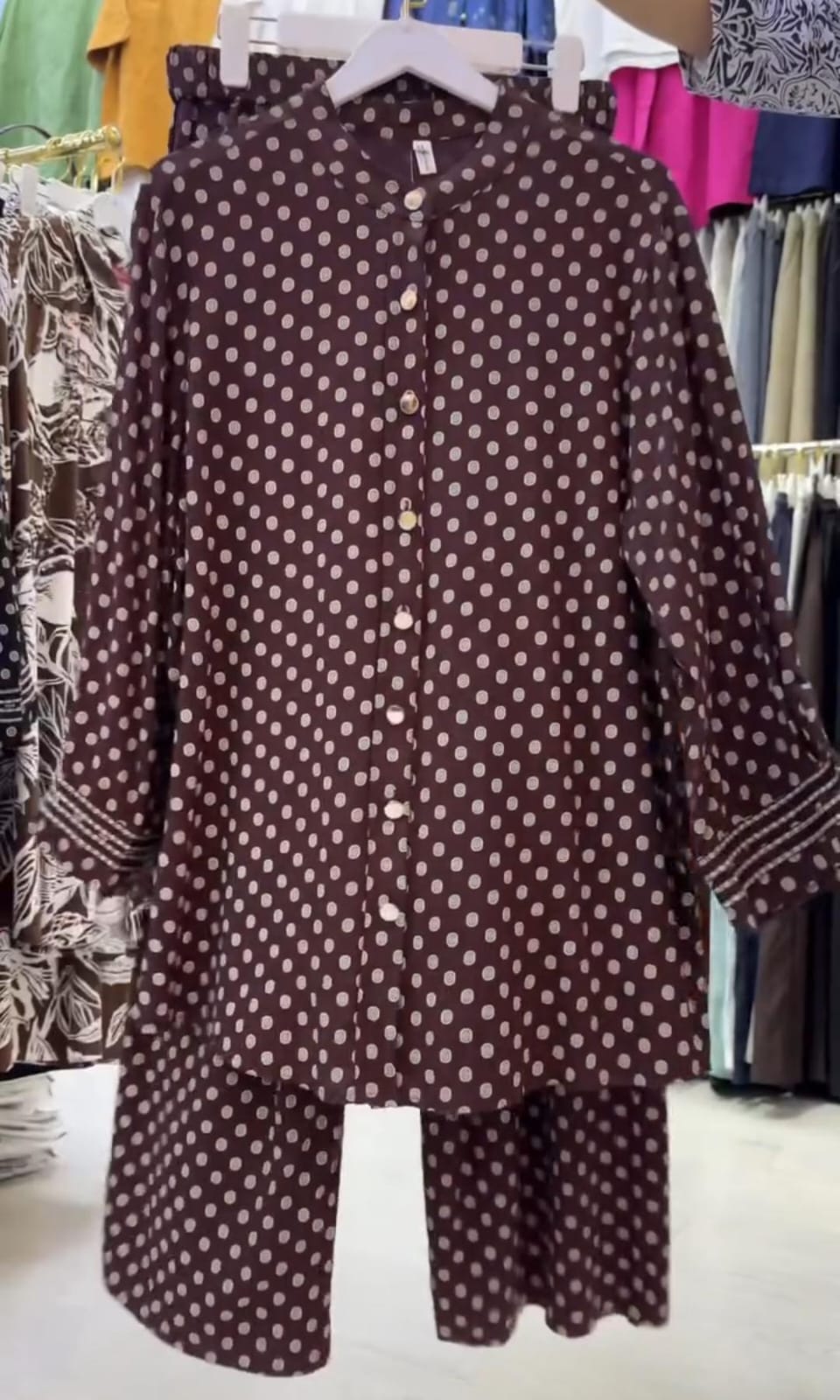 Trendy Polka Dot 2-Pcs Co-ord Set