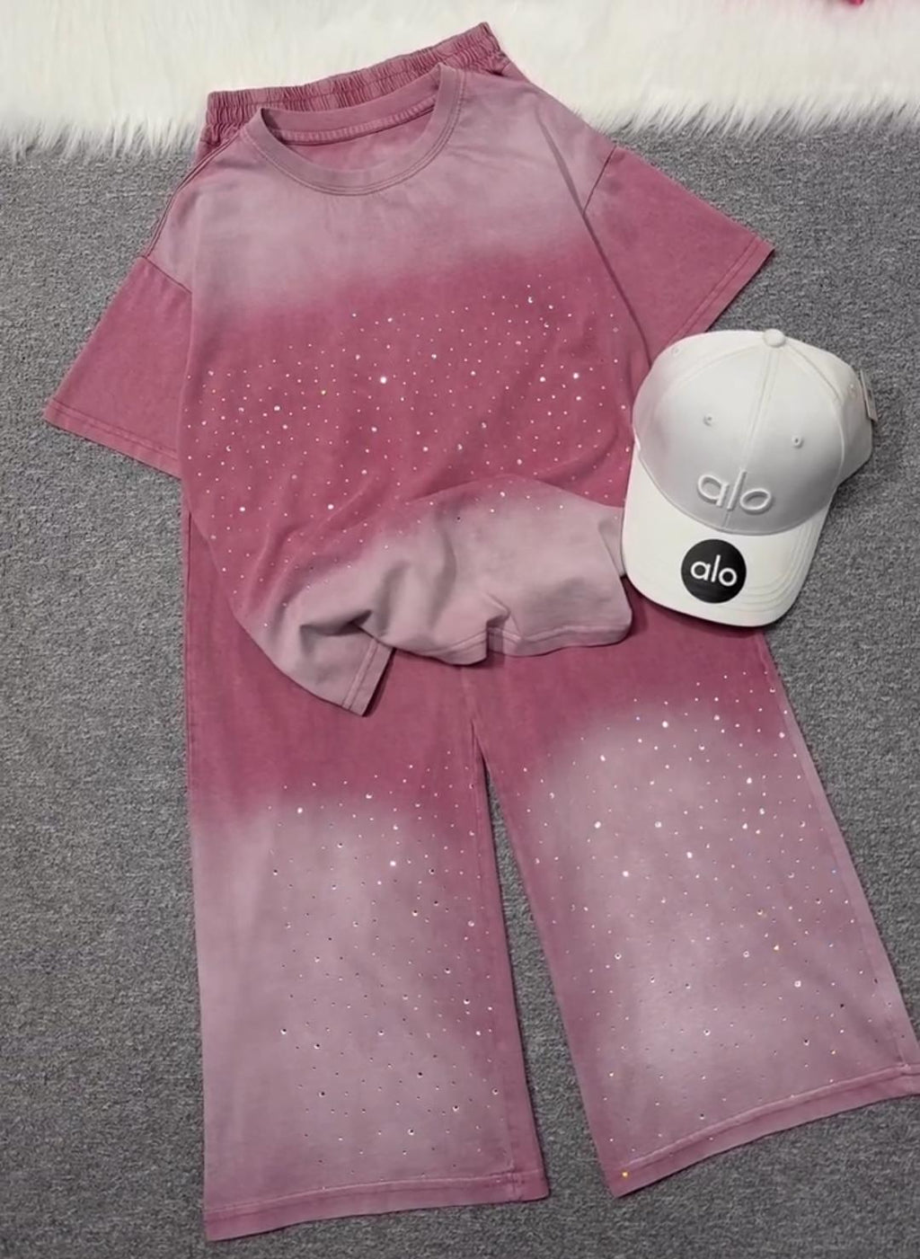 Women's Rhinestone Ombre Co-Ord Set Pack Of 2