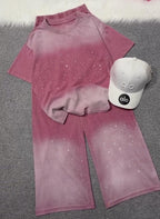 Women's Rhinestone Ombre Co-Ord Set Pack Of 2