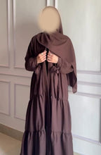 Modest Two-Piece Open Abaya Set With Scarf