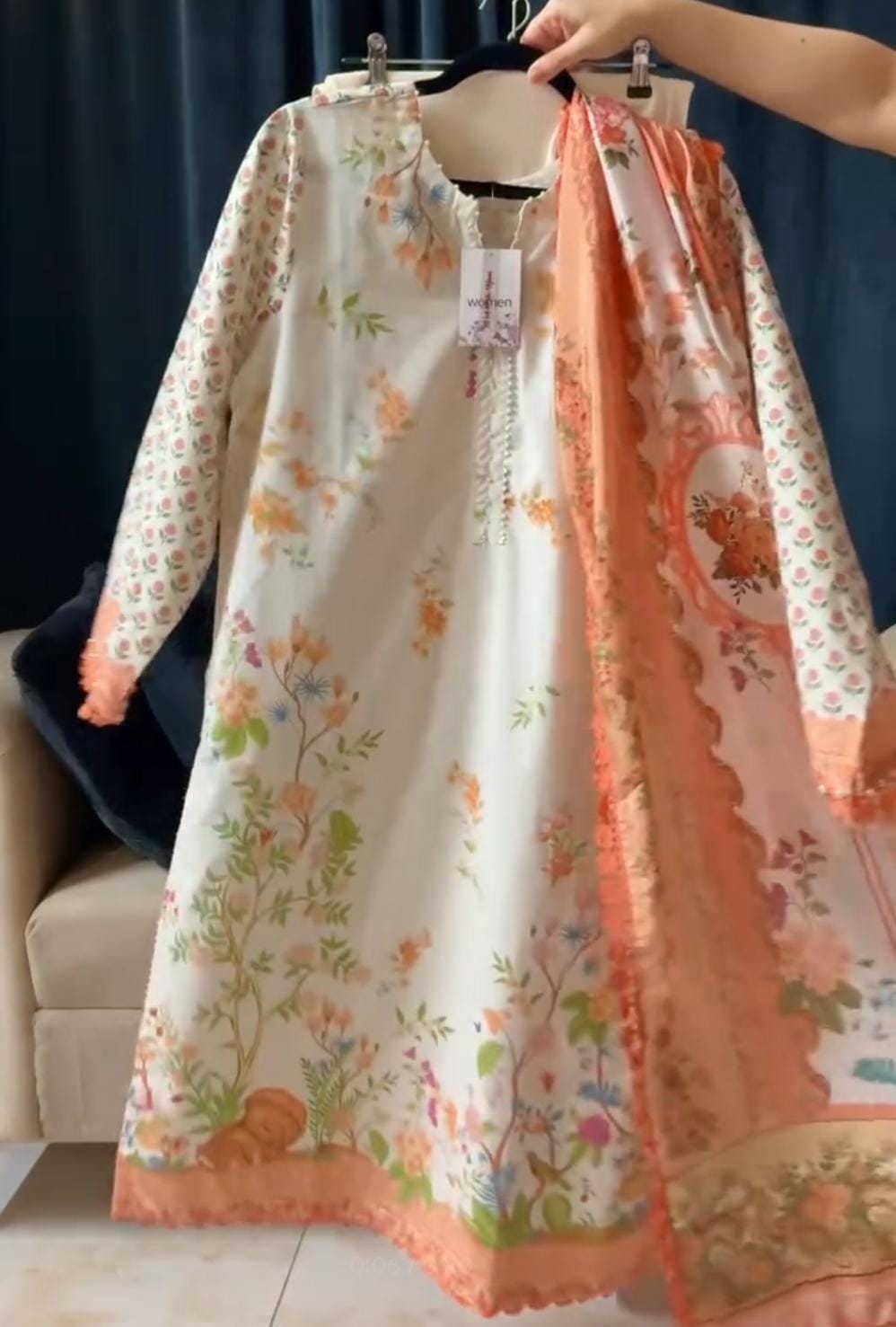 Women's 3-Piece Printed Suit Set with Matching Dupatta