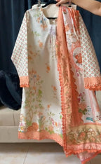 Women's 3-Piece Printed Suit Set with Matching Dupatta