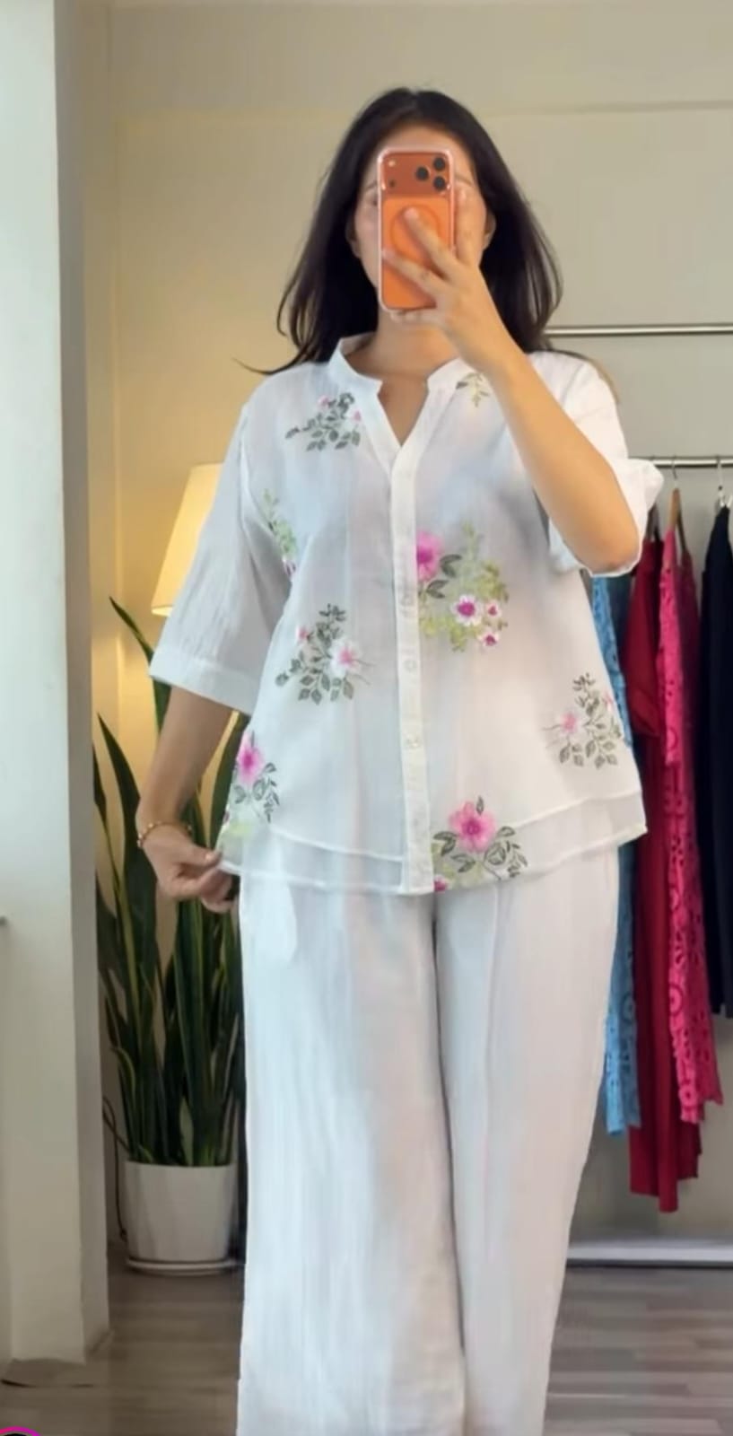 Women's Floral Embroidered Shirt With Plazo Buy 1 Get 1 Free
