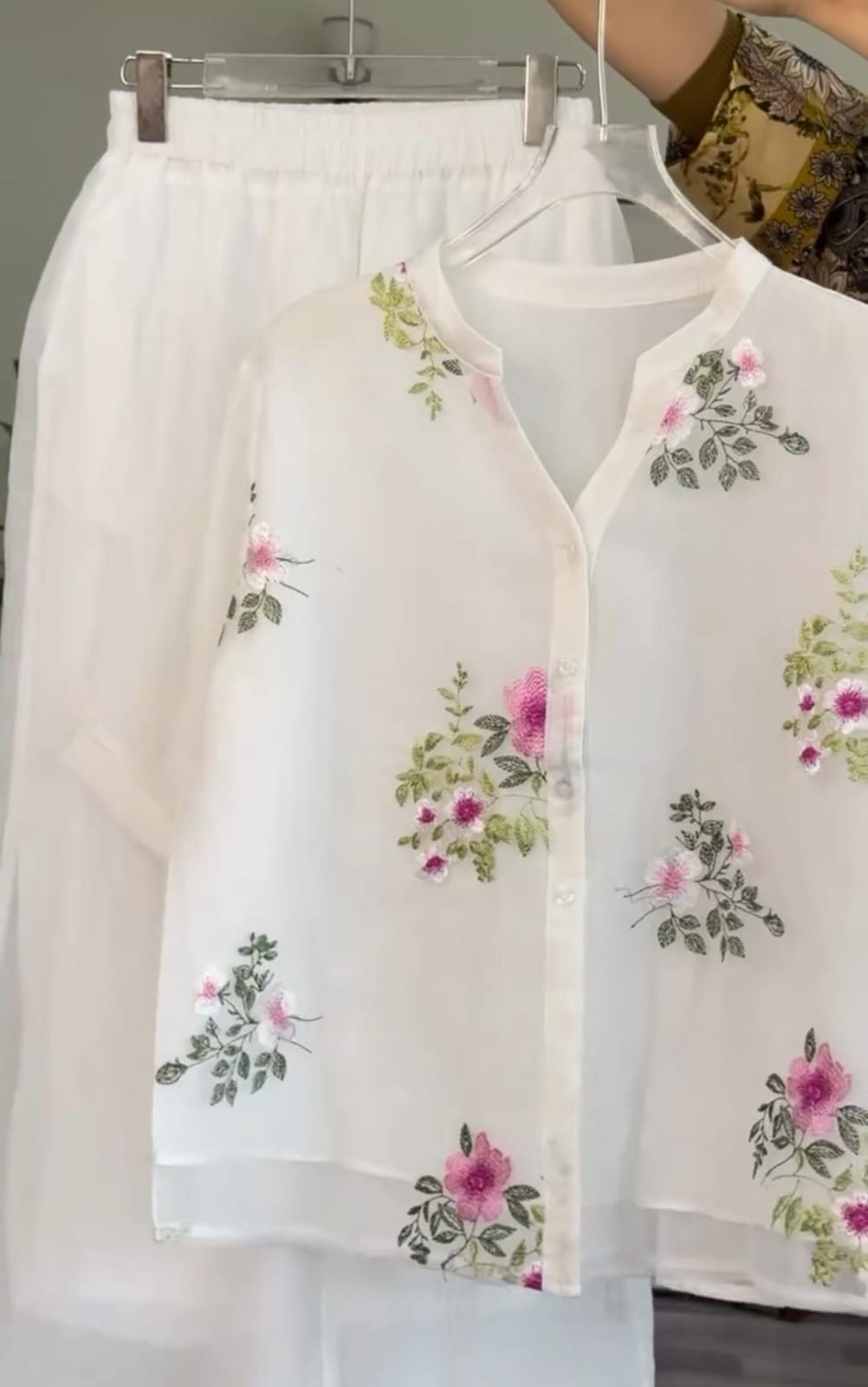 Women's Floral Embroidered Shirt With Plazo Buy 1 Get 1 Free