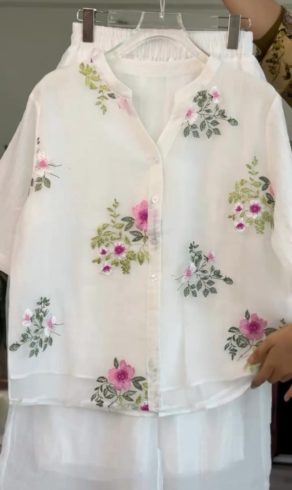 Women's Floral Embroidered Shirt With Plazo Buy 1 Get 1 Free