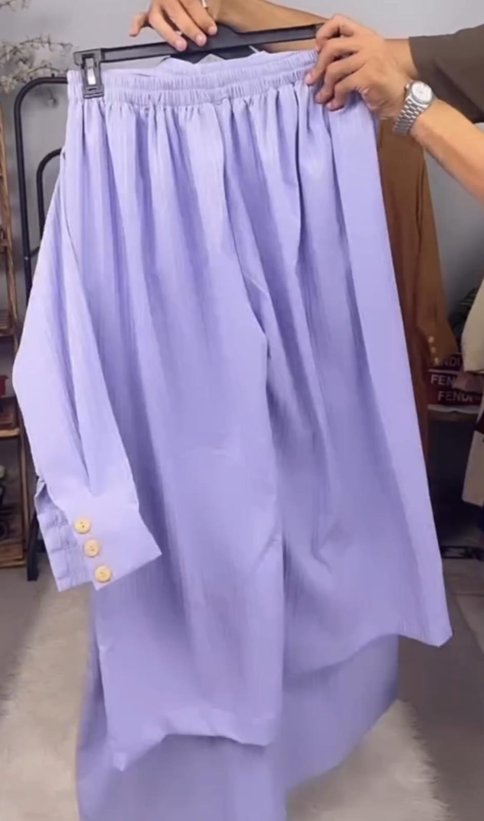 Women's Long Shirt Wide Leg Trouser Co-Ord Set