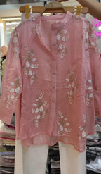 Women's Embroidered Cotton Lawn Shirt & Straight Trouser