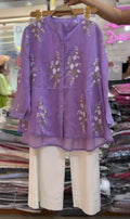 Women's Embroidered Cotton Lawn Shirt & Straight Trouser
