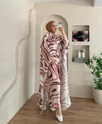 3Pcs Printed Co-Ord Set with Flowing Cape for Women