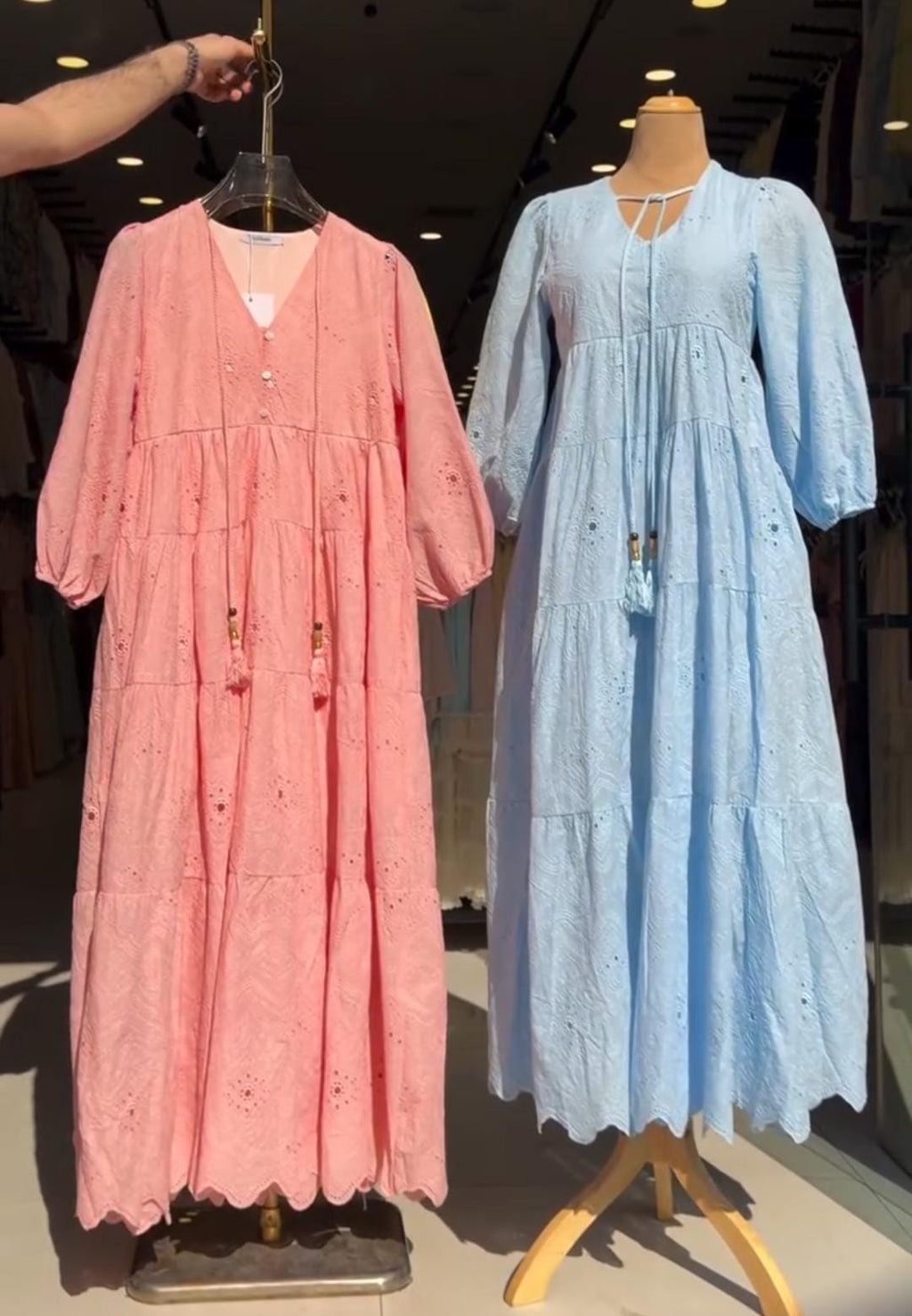 Buy 1 Get 1 FREE Cotton Schiffli Maxi Dress
