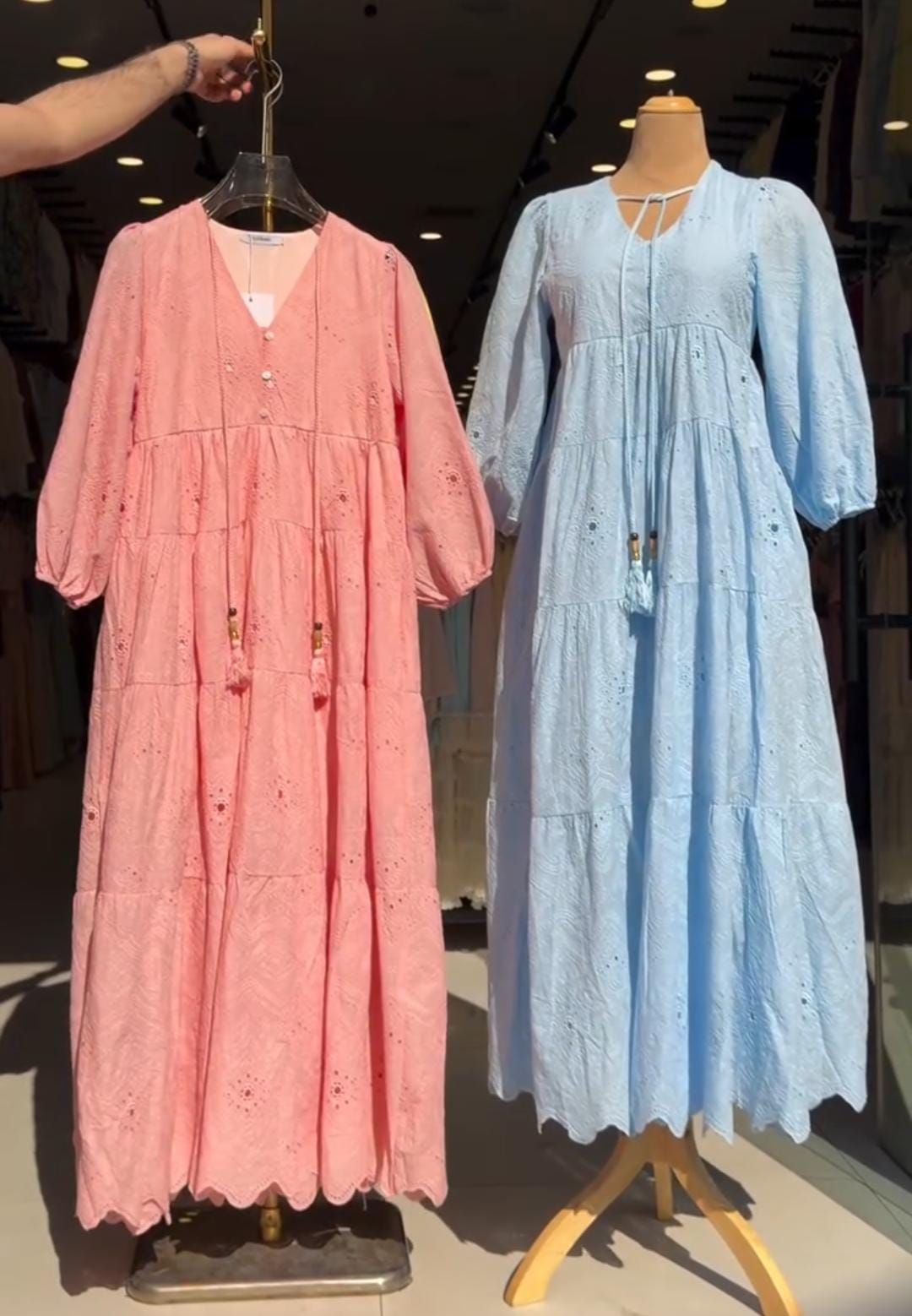 Buy 1 Get 1 FREE Cotton Schiffli Maxi Dress