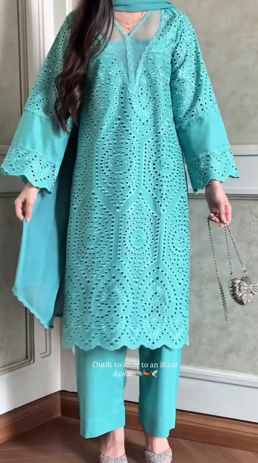 Chikankari 3-Piece Suit