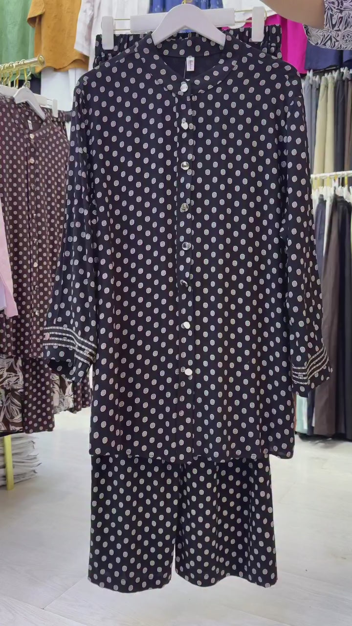 Trendy Polka Dot 2-Pcs Co-ord Set